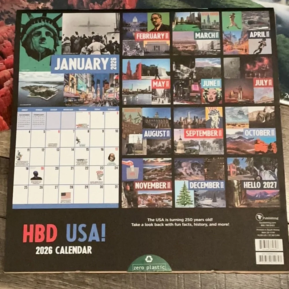New 3 pack 2026 Calendars America’s 250th birthday Forrest & National Parks